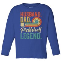 Retro Husband Dad Pickleball Legend Daddy Fathers Day Great Gift Toddler Long Sleeve Shirt