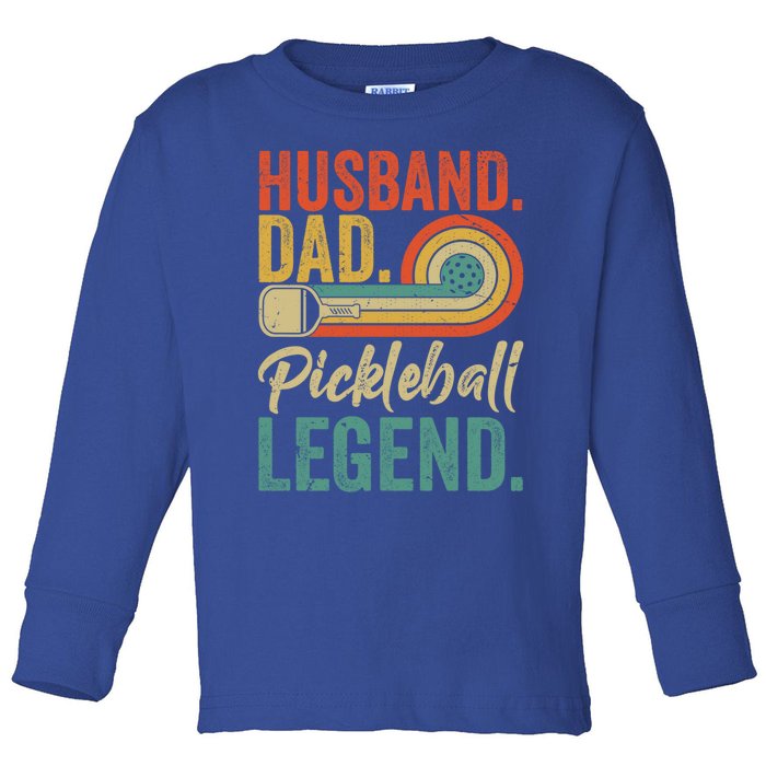 Retro Husband Dad Pickleball Legend Daddy Fathers Day Great Gift Toddler Long Sleeve Shirt