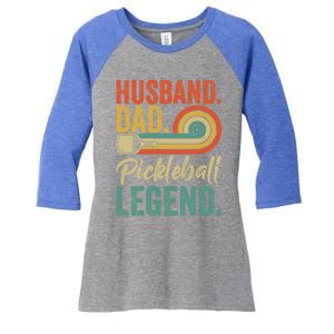 Retro Husband Dad Pickleball Legend Daddy Fathers Day Great Gift Women's Tri-Blend 3/4-Sleeve Raglan Shirt