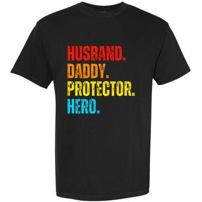 Retro husband daddy protector hero fathers day for dad Garment-Dyed Heavyweight T-Shirt