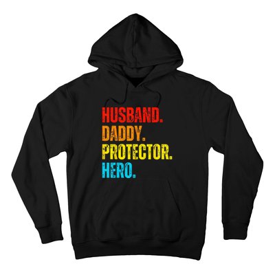 Retro husband daddy protector hero fathers day for dad Hoodie