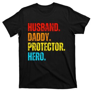 Retro husband daddy protector hero fathers day for dad T-Shirt