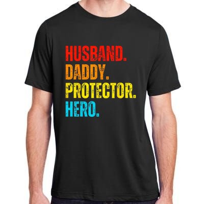 Retro husband daddy protector hero fathers day for dad Adult ChromaSoft Performance T-Shirt