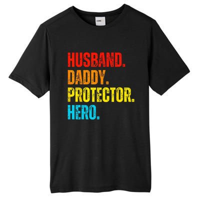 Retro husband daddy protector hero fathers day for dad Tall Fusion ChromaSoft Performance T-Shirt