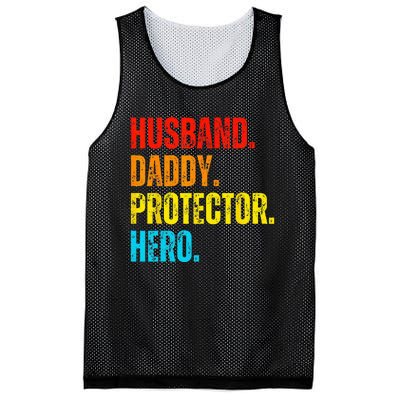 Retro husband daddy protector hero fathers day for dad Mesh Reversible Basketball Jersey Tank