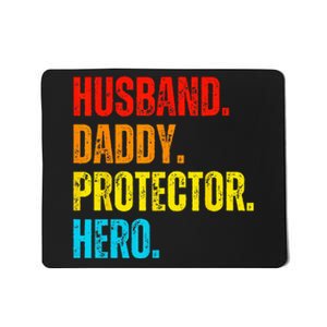 Retro husband daddy protector hero fathers day for dad Mousepad