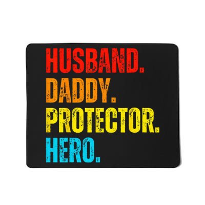 Retro husband daddy protector hero fathers day for dad Mousepad