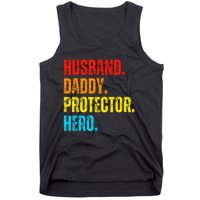 Retro husband daddy protector hero fathers day for dad Tank Top