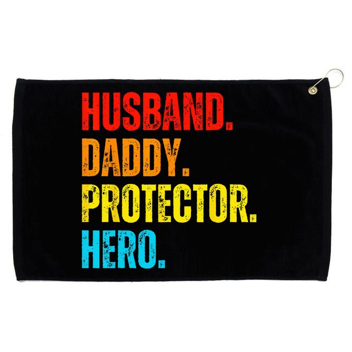 Retro husband daddy protector hero fathers day for dad Grommeted Golf Towel