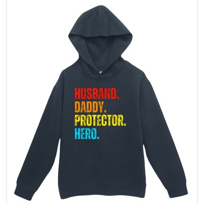 Retro husband daddy protector hero fathers day for dad Urban Pullover Hoodie