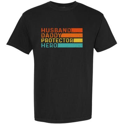 retro husband daddy protector hero fathers day for dad Garment-Dyed Heavyweight T-Shirt