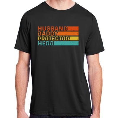 retro husband daddy protector hero fathers day for dad Adult ChromaSoft Performance T-Shirt