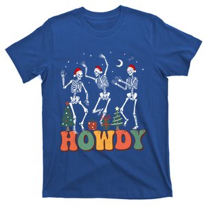 Retro Howdy Dancing Skeleton Christmas Funny Xmas Holiday Gift T-Shirt