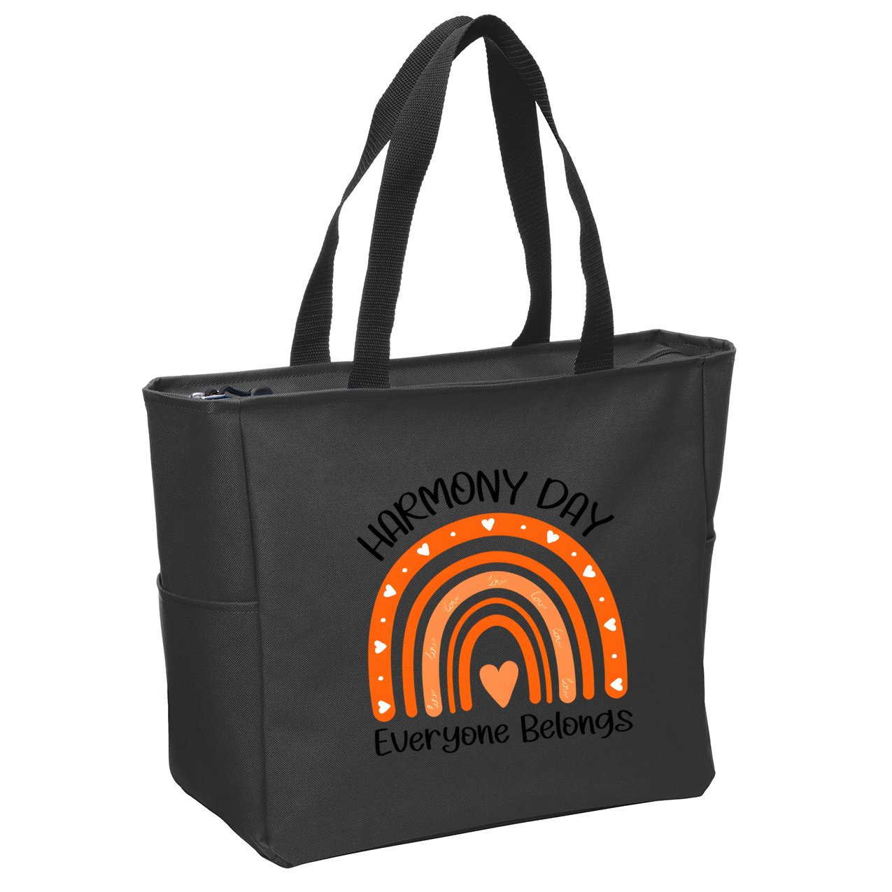 Rainbow Harmony Day Everyone Belongs Zip Tote Bag