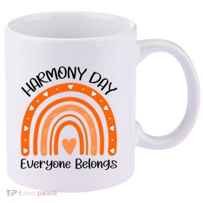 Rainbow Harmony Day Everyone Belongs 11oz C Handle Ceramic Mug