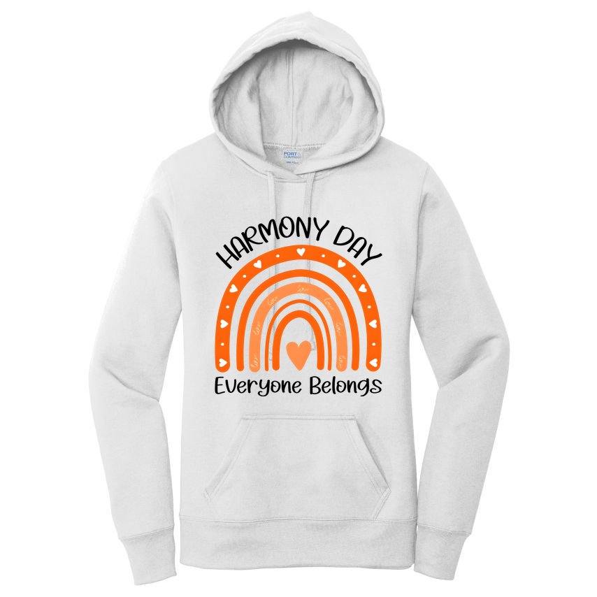Rainbow Harmony Day Everyone Belongs Women's Pullover Hoodie