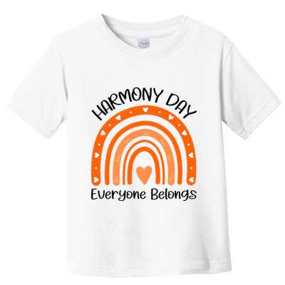 Rainbow Harmony Day Everyone Belongs Toddler T-Shirt