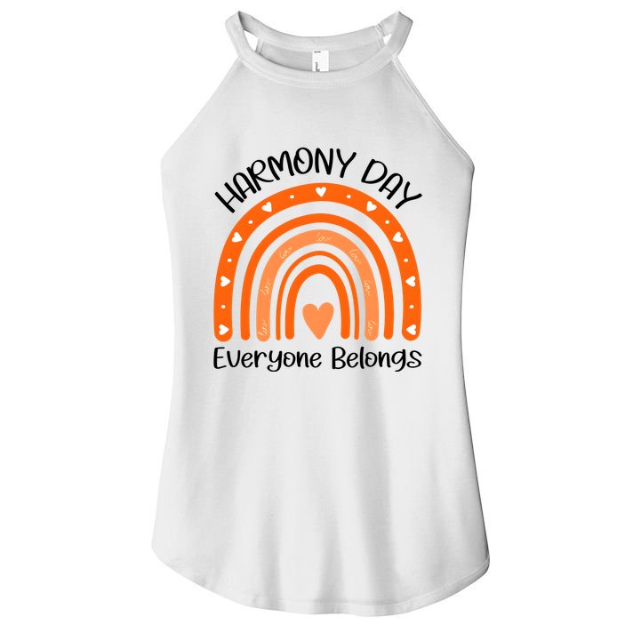 Rainbow Harmony Day Everyone Belongs Women's Perfect Tri Rocker Tank