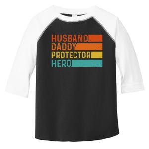 Retro Husband Daddy Protector Hero Fathers Day For Dad Toddler Fine Jersey T-Shirt