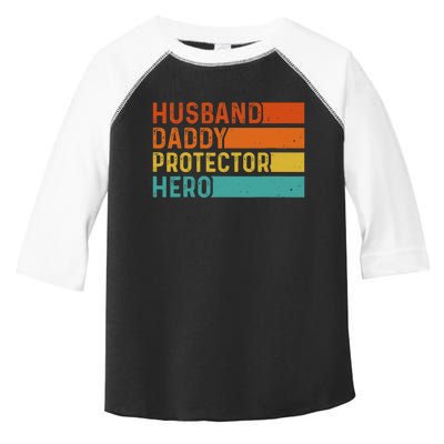 Retro Husband Daddy Protector Hero Fathers Day For Dad Toddler Fine Jersey T-Shirt