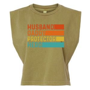 Retro Husband Daddy Protector Hero Fathers Day For Dad Garment-Dyed Women's Muscle Tee