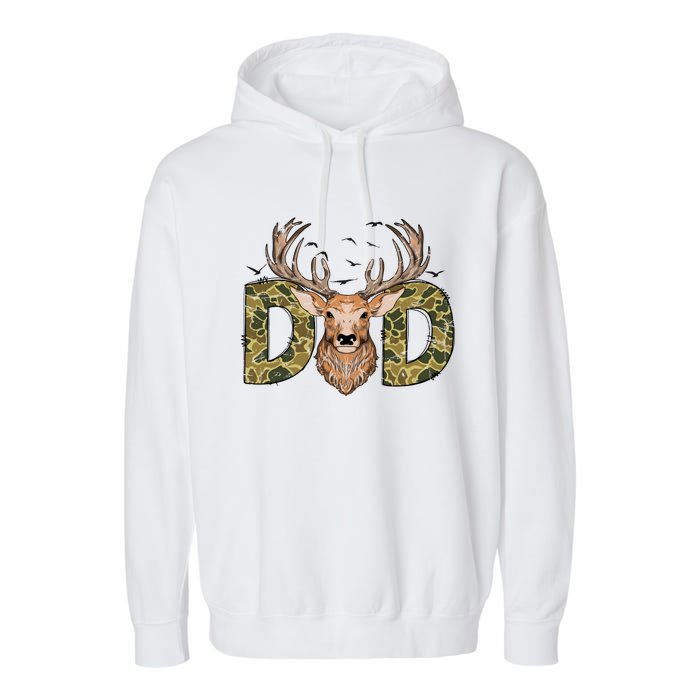 Retro Hunter Dad Deer Hunting Garment-Dyed Fleece Hoodie