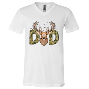 Retro Hunter Dad Deer Hunting V-Neck T-Shirt