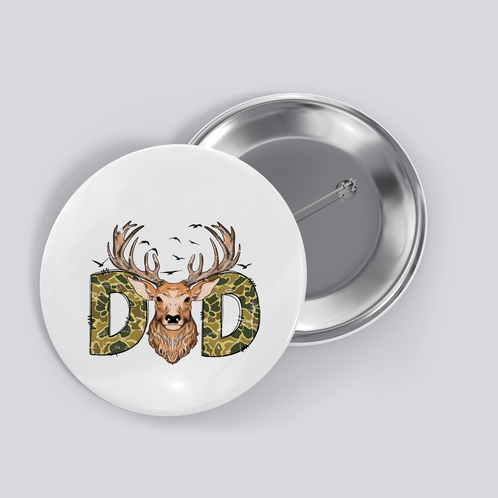Retro Hunter Dad Deer Hunting Button