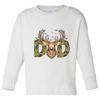 Retro Hunter Dad Deer Hunting Toddler Long Sleeve Shirt