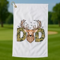 Retro Hunter Dad Deer Hunting Golf Towel