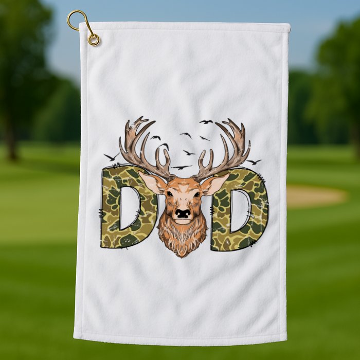 Retro Hunter Dad Deer Hunting Golf Towel