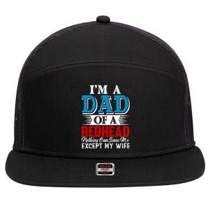 Redhead Hair Dad Fathers Day Funny Saying Gift 7 Panel Mesh Trucker Snapback Hat