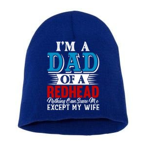 Redhead Hair Dad Fathers Day Funny Saying Gift Short Acrylic Beanie