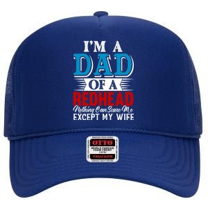 Redhead Hair Dad Fathers Day Funny Saying Gift High Crown Mesh Back Trucker Hat