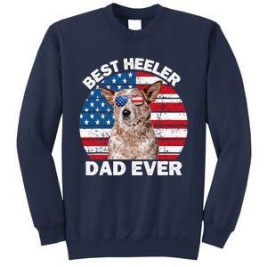 Red Heeler Dad American Flag Australian Cattle Dog Patriotic Sweatshirt