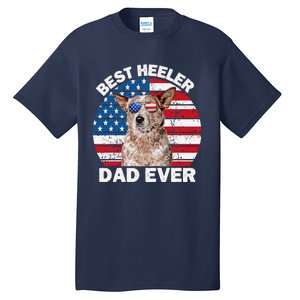 Red Heeler Dad American Flag Australian Cattle Dog Patriotic Tall T-Shirt