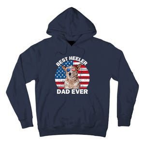 Red Heeler Dad American Flag Australian Cattle Dog Patriotic Tall Hoodie