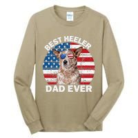 Red Heeler Dad American Flag Australian Cattle Dog Patriotic Tall Long Sleeve T-Shirt