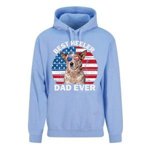 Red Heeler Dad American Flag Australian Cattle Dog Patriotic Unisex Surf Hoodie