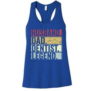 Retro Husband Dad Dentist Legend Funny Gift For Fathers Day Great Gift Women's Racerback Tank