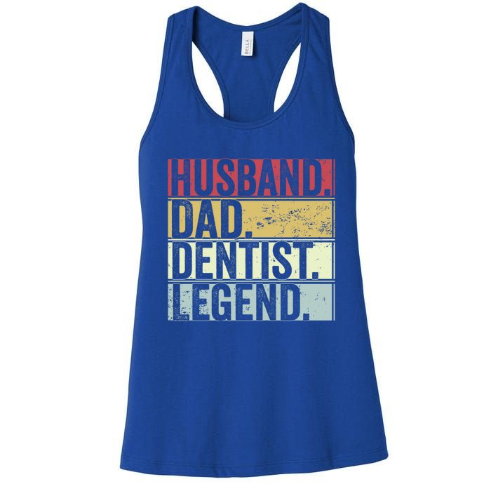 Retro Husband Dad Dentist Legend Funny Gift For Fathers Day Great Gift Women's Racerback Tank