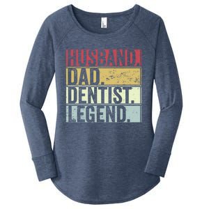 Retro Husband Dad Dentist Legend Funny Gift For Fathers Day Great Gift Women's Perfect Tri Tunic Long Sleeve Shirt