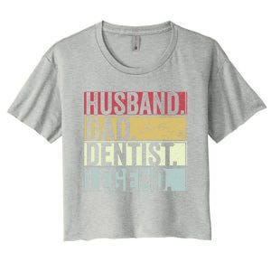 Retro Husband Dad Dentist Legend Funny Gift For Fathers Day Great Gift Women's Crop Top Tee