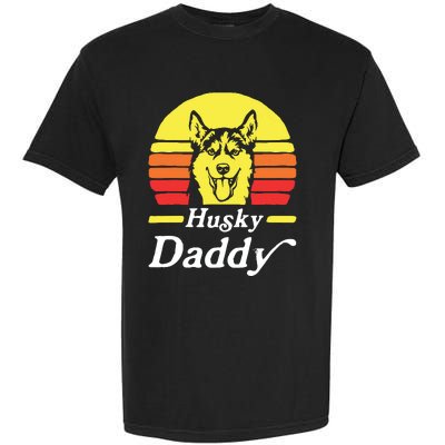 Retro Husky Dad Gift Dog Owner Pet Siberian Huskies Father Garment-Dyed Heavyweight T-Shirt