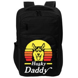 Retro Husky Dad Gift Dog Owner Pet Siberian Huskies Father Impact Tech Backpack