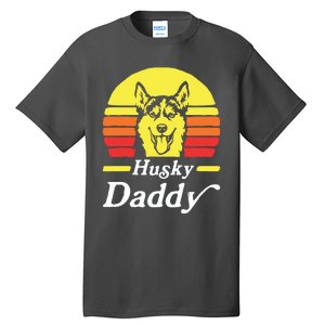 Retro Husky Dad Gift Dog Owner Pet Siberian Huskies Father Tall T-Shirt