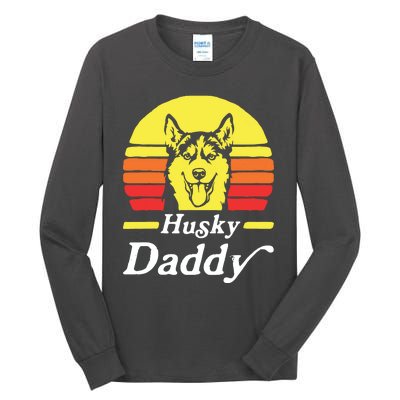 Retro Husky Dad Gift Dog Owner Pet Siberian Huskies Father Tall Long Sleeve T-Shirt