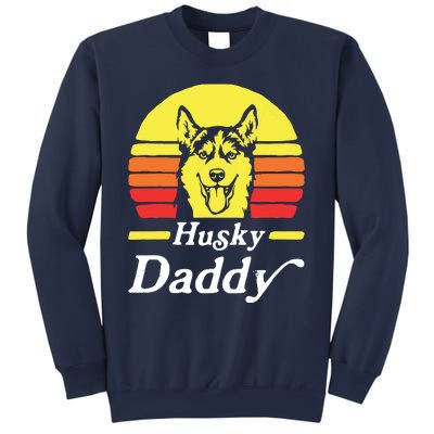 Retro Husky Dad Gift Dog Owner Pet Siberian Huskies Father Sweatshirt