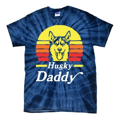 Retro Husky Dad Gift Dog Owner Pet Siberian Huskies Father Tie-Dye T-Shirt