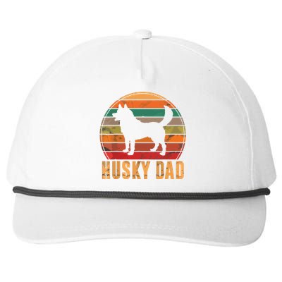 Retro Husky Dad Gift Dog Owner Pet Siberian Huskies Father Snapback Five-Panel Rope Hat